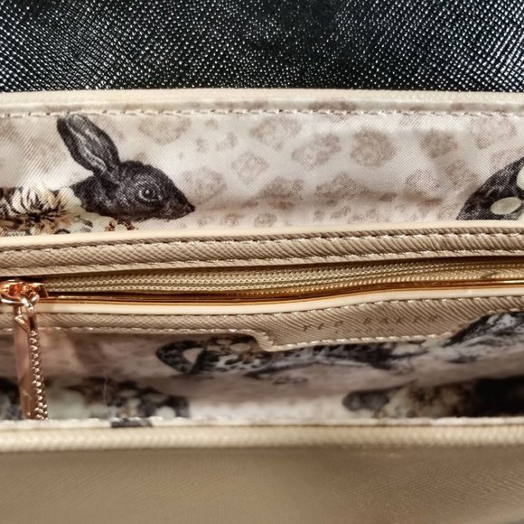 Ted Baker London Faux Leather Crossbody Bag, Beige & Black - Picture 6 of 12